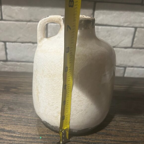 NWT Vintage Farmhouse Style Crackled Rustic Milk Jug Vase - Picture 10 of 10